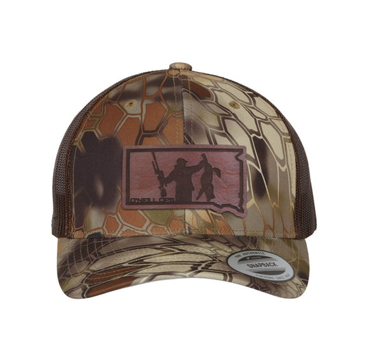 South Dakota Predator Ops Leather Snapback Kryptek