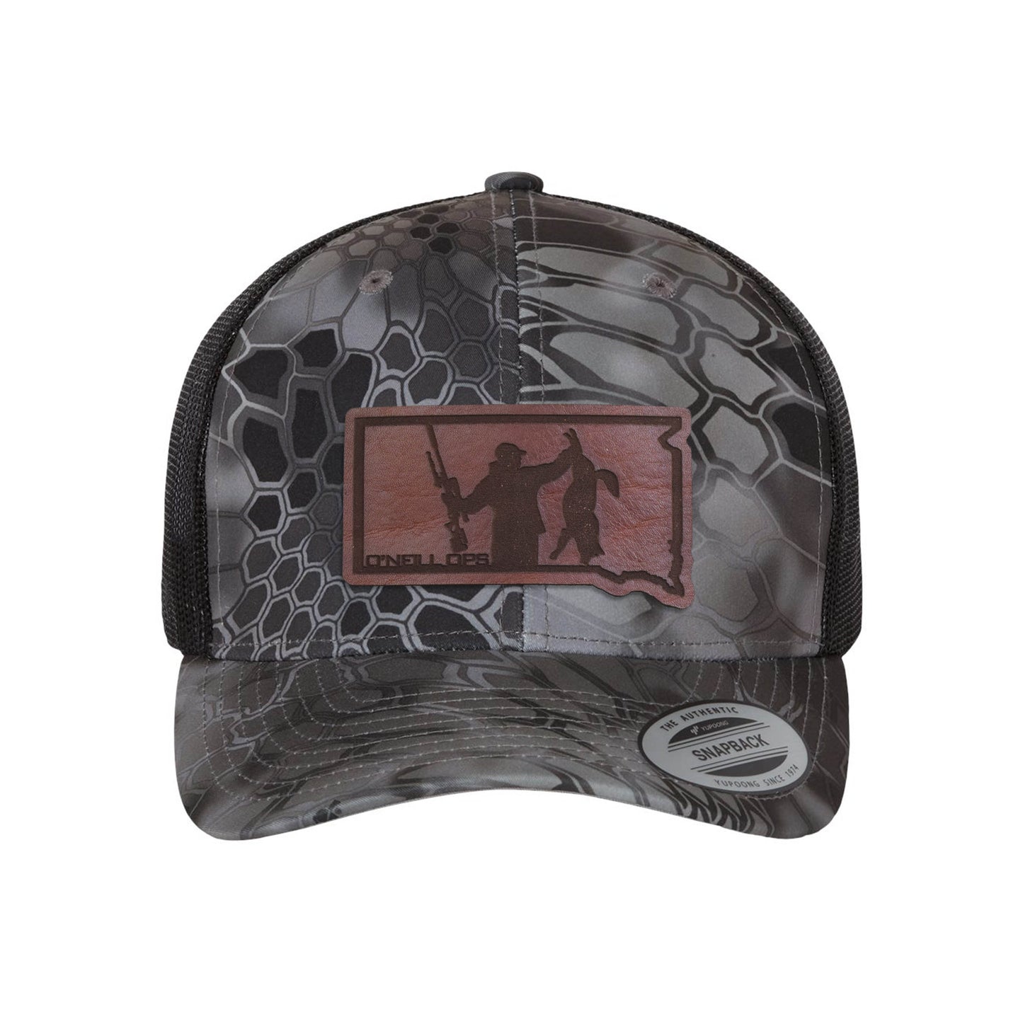 South Dakota Predator Ops Leather Snapback Kryptek